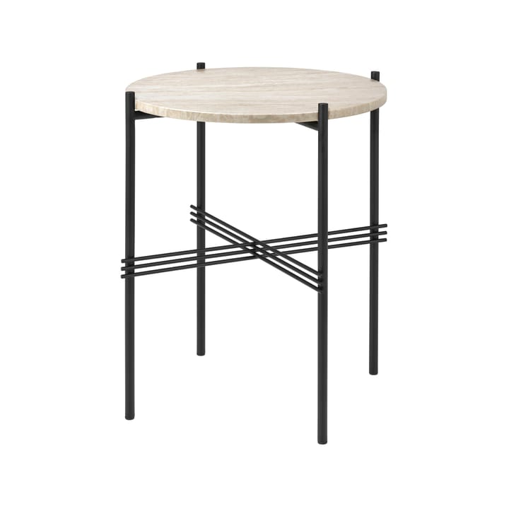 TS Outdoor sidebord, Natural white, sort stativ, travertin GUBI