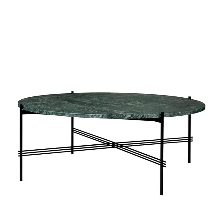 TS Round sidebord - green guatemala marble, Ø 105 cm, sort stativ - GUBI