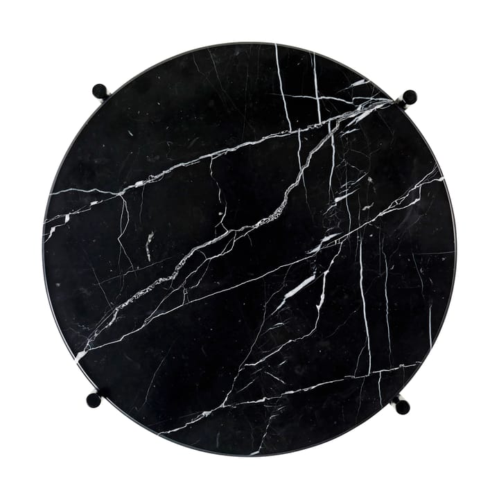 TS salongbord polert stål Ø 40 - Black marquina marble - GUBI