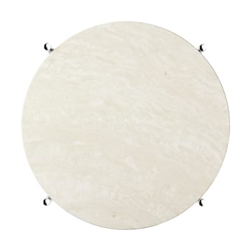 TS salongbord polert stål Ø 40 - Neutral white travertine - GUBI