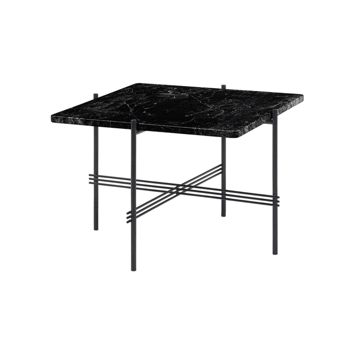 TS Square salongbord - black marquina marble, 55 x 55 cm, sort stativ - GUBI