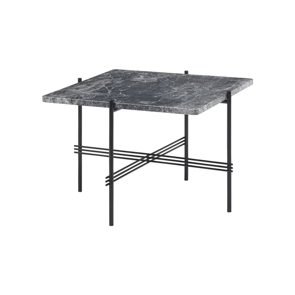 Bilde av GUBI TS Square salongbord grey emperador marble 55 x 55 cm sort stativ