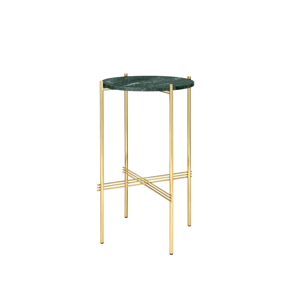 TS Table Cafébord, marmor grønn, messingstativ GUBI