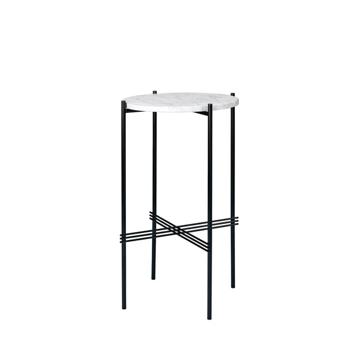 TS Table Cafébord - marmor hvit, sortlakkert stativ - Gubi