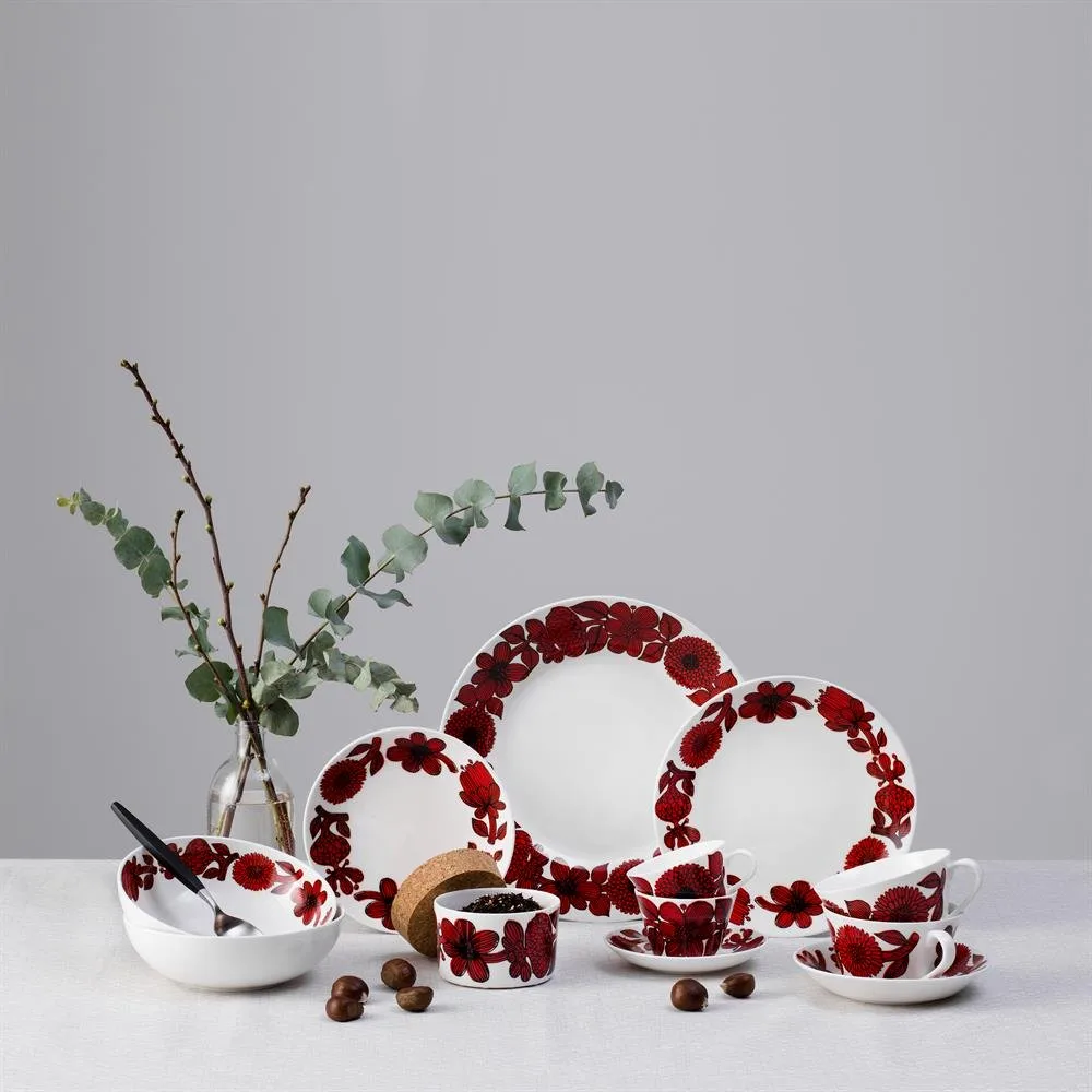 Röd Aster tallerken, Ø 18 cm Gustafsbergs Porslinsfabrik