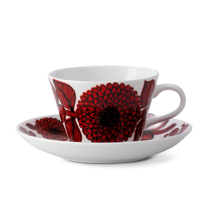 Röd Aster kaffekopp med skål - Kaffekopp + skål - Gustavsbergs Porslinsfabrik