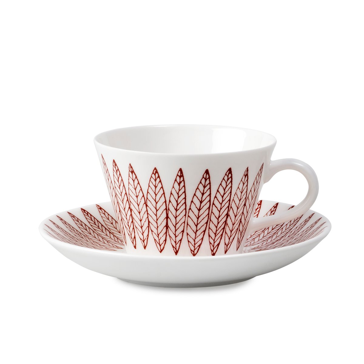 Gustavsbergs Porslinsfabrik Röd Salix kaffegods, kon Kaffekopp + fat