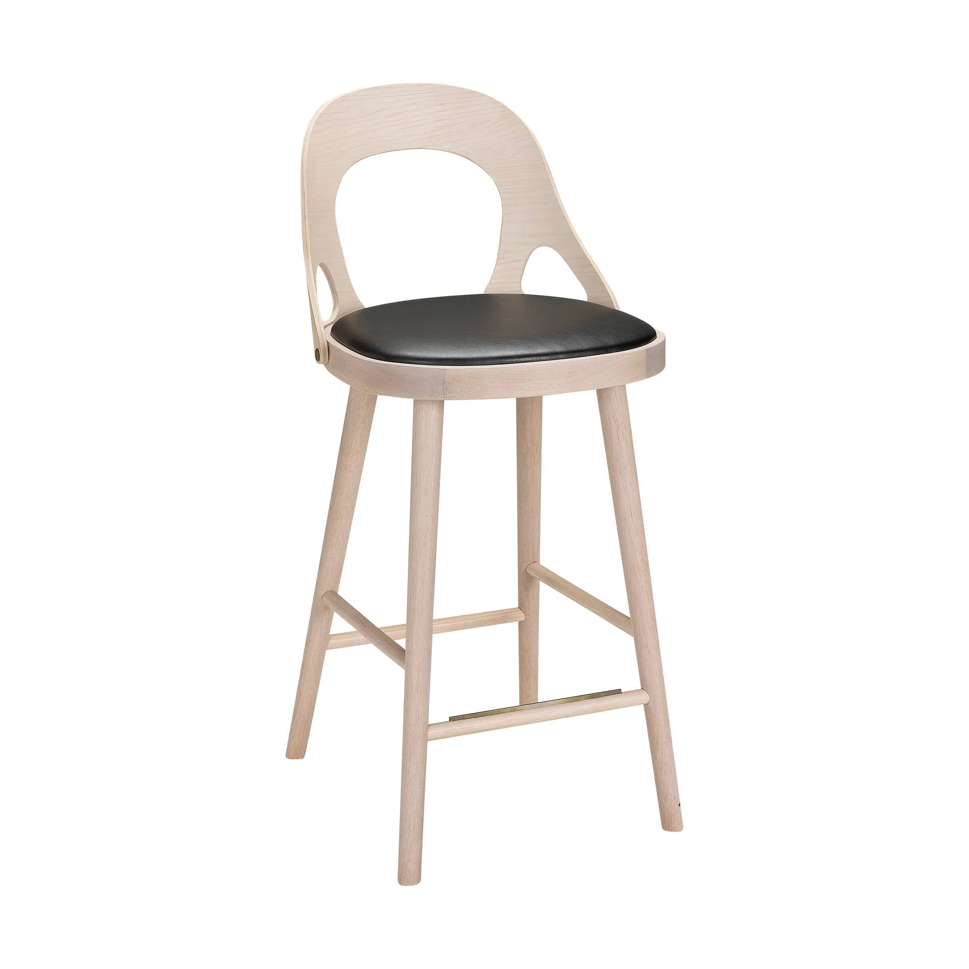 Colibri barstol 63 cm, Eik blond beis-svart pute Hans K
