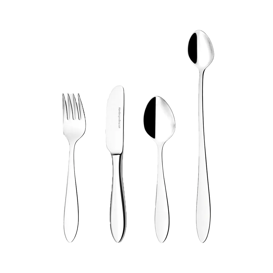 Fjord barnebestikk 4 deler, Rustfritt stål Hardanger Bestikk