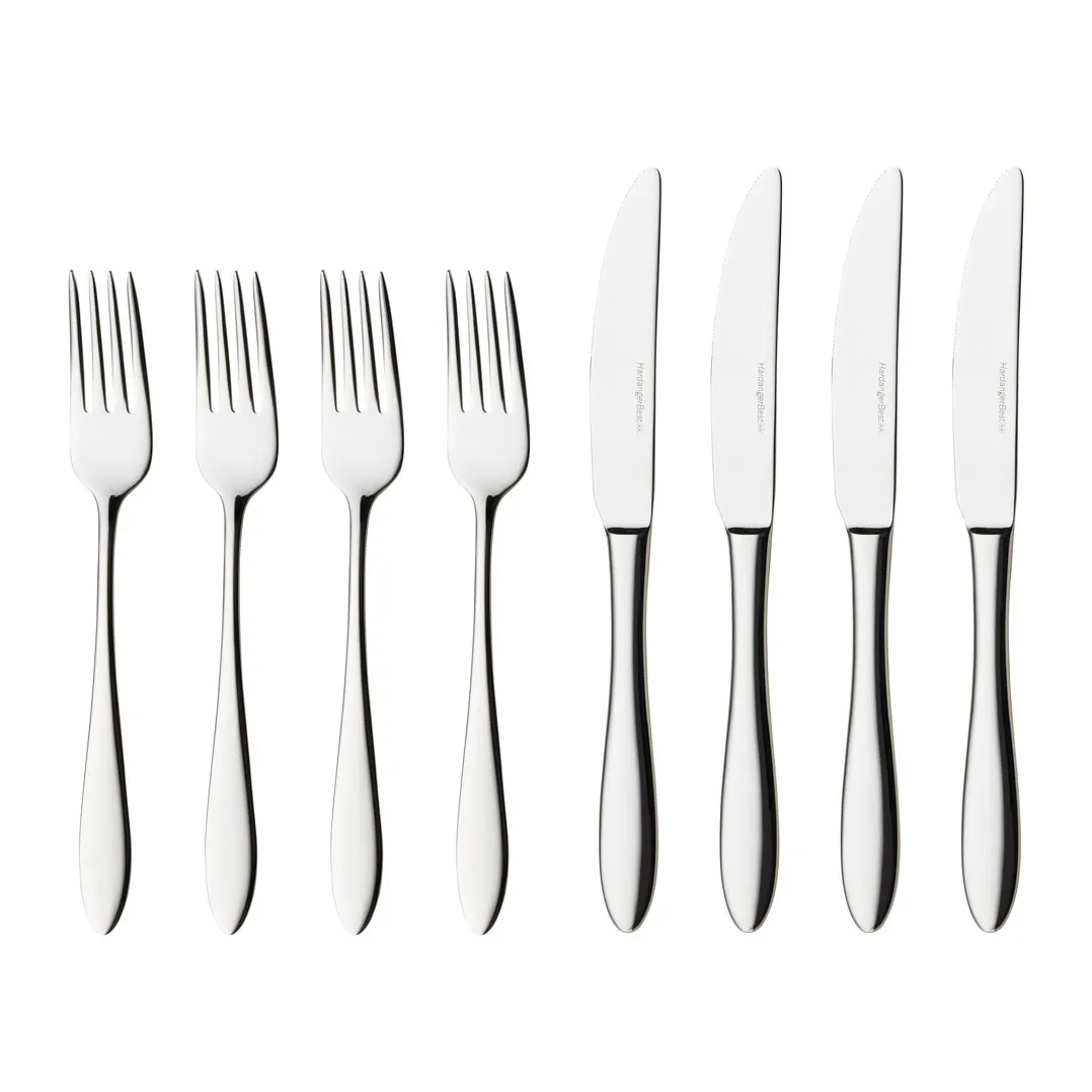 Fjord forrettsbestikk 8 deler, rustfritt stål Hardanger Bestikk