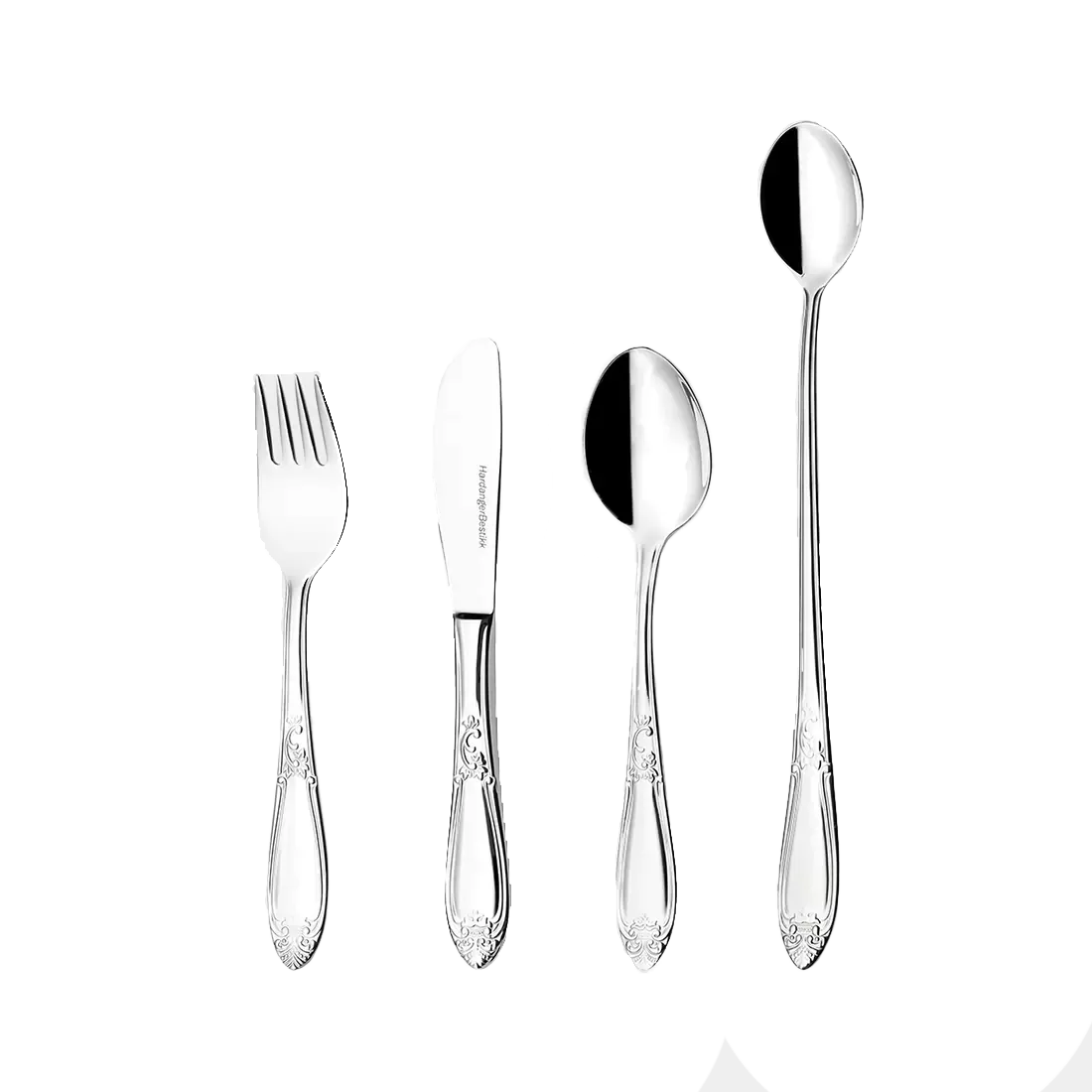 Nina barnebestikk 4 deler, Rustfritt stål Hardanger Bestikk