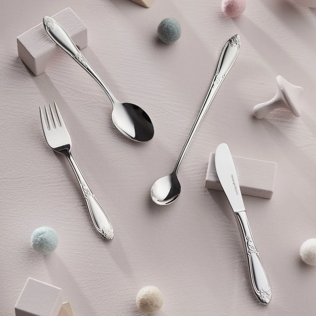 Nina barnebestikk 4 deler, Rustfritt stål Hardanger Bestikk