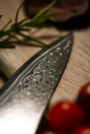 Damascus knivsett 6-deler - Brun-rustfritt stål - Hâws