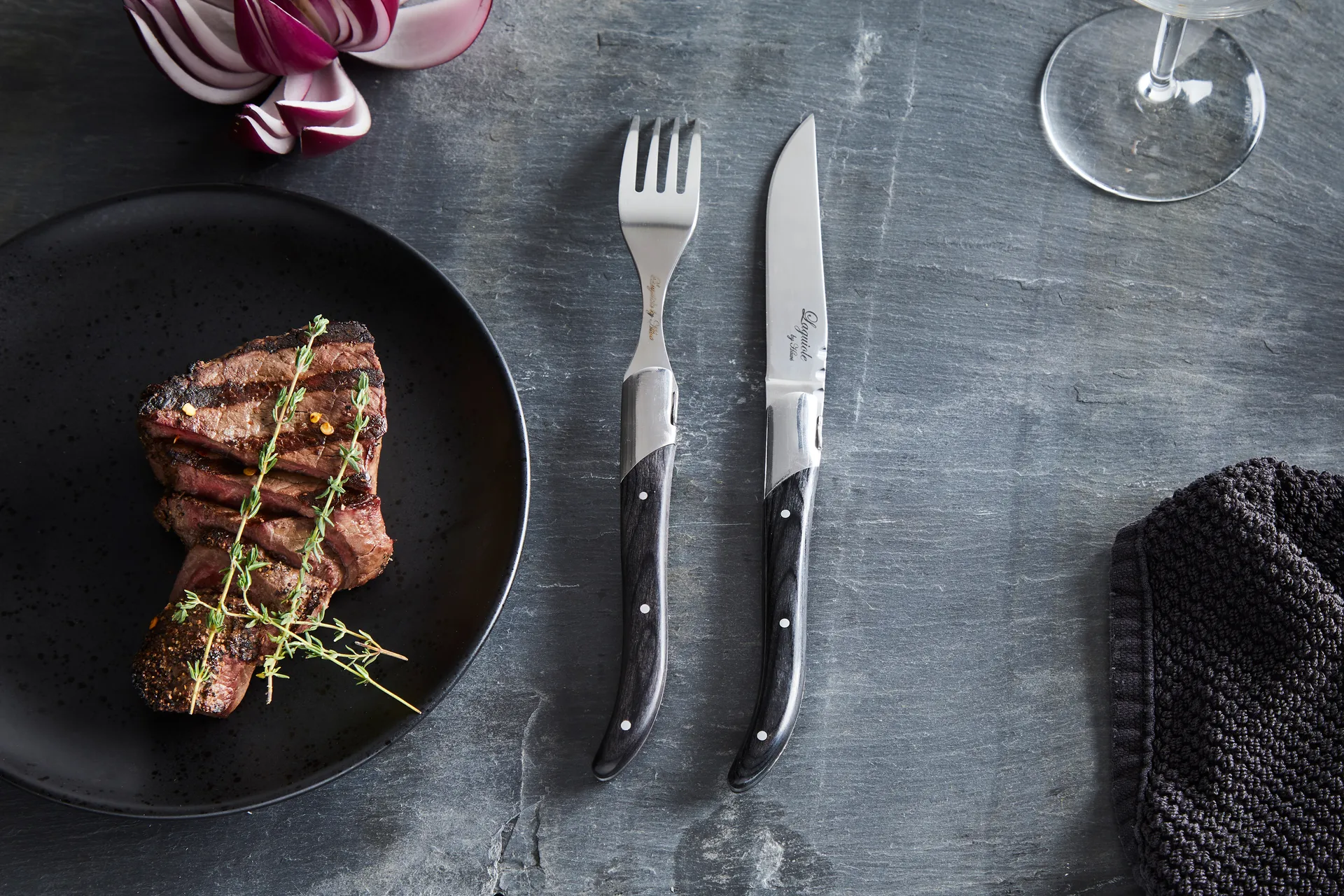 Laguiole By Hâws grillkniv 6-pakning, Black Wood Hâws