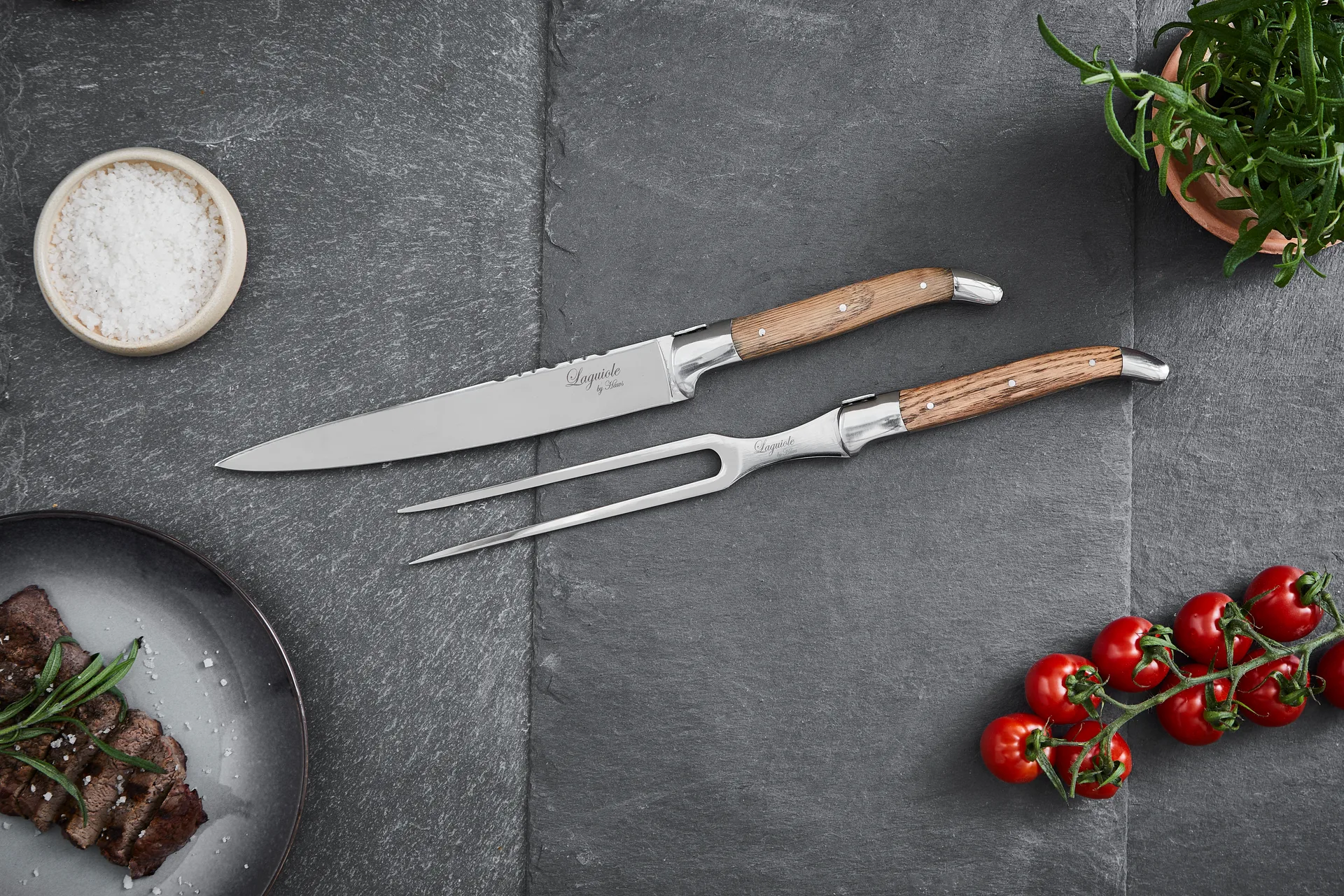 Laguiole By Hâws trancherset 2-deler, Oak Hâws