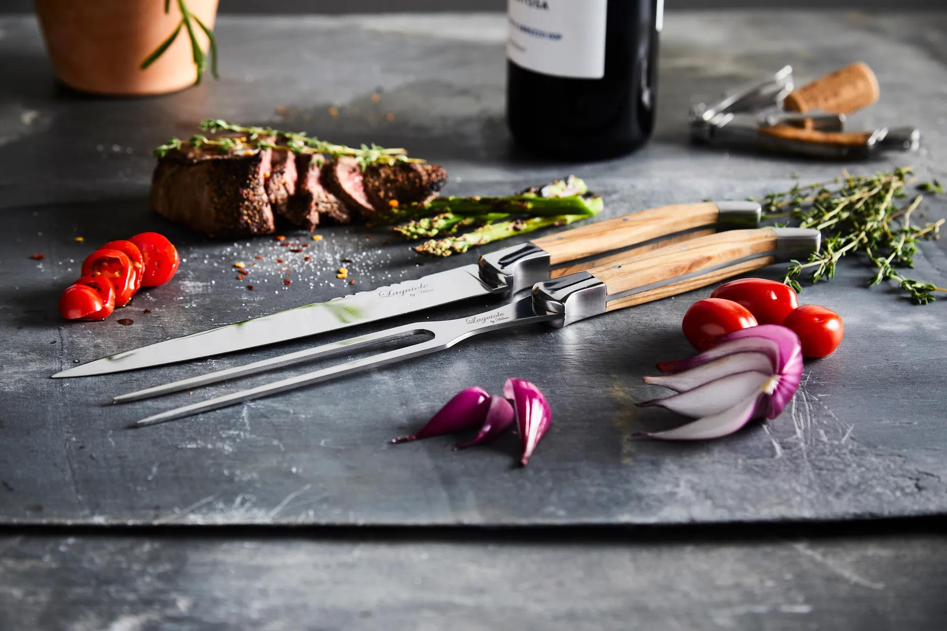 Laguiole By Hâws trancherset 2-deler, Olive Hâws