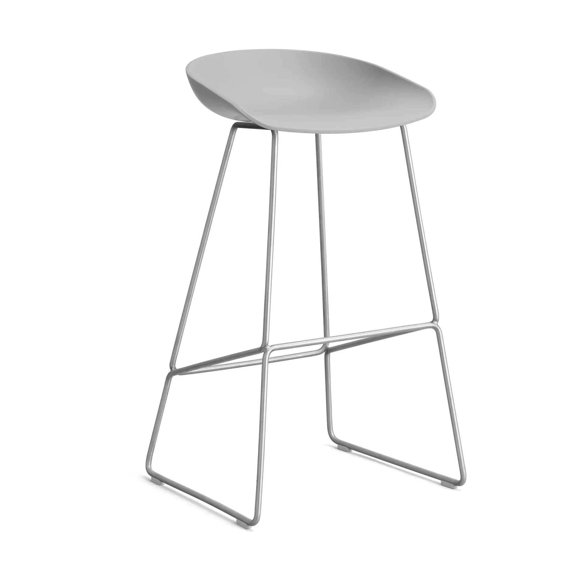 About a Stool 38 High barstol 2.0, Concrete grey-rostfritt stål stativ HAY