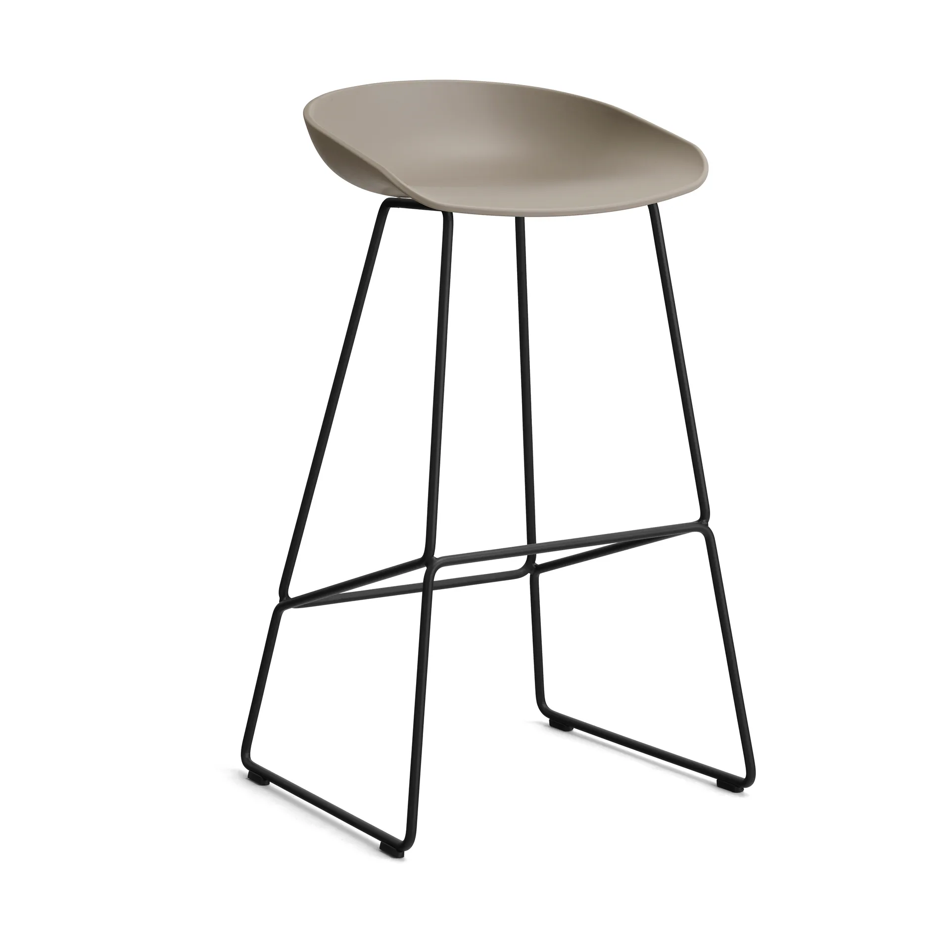 About a Stool 38 High barstol 2.0, Khaki-svart stål stativ HAY