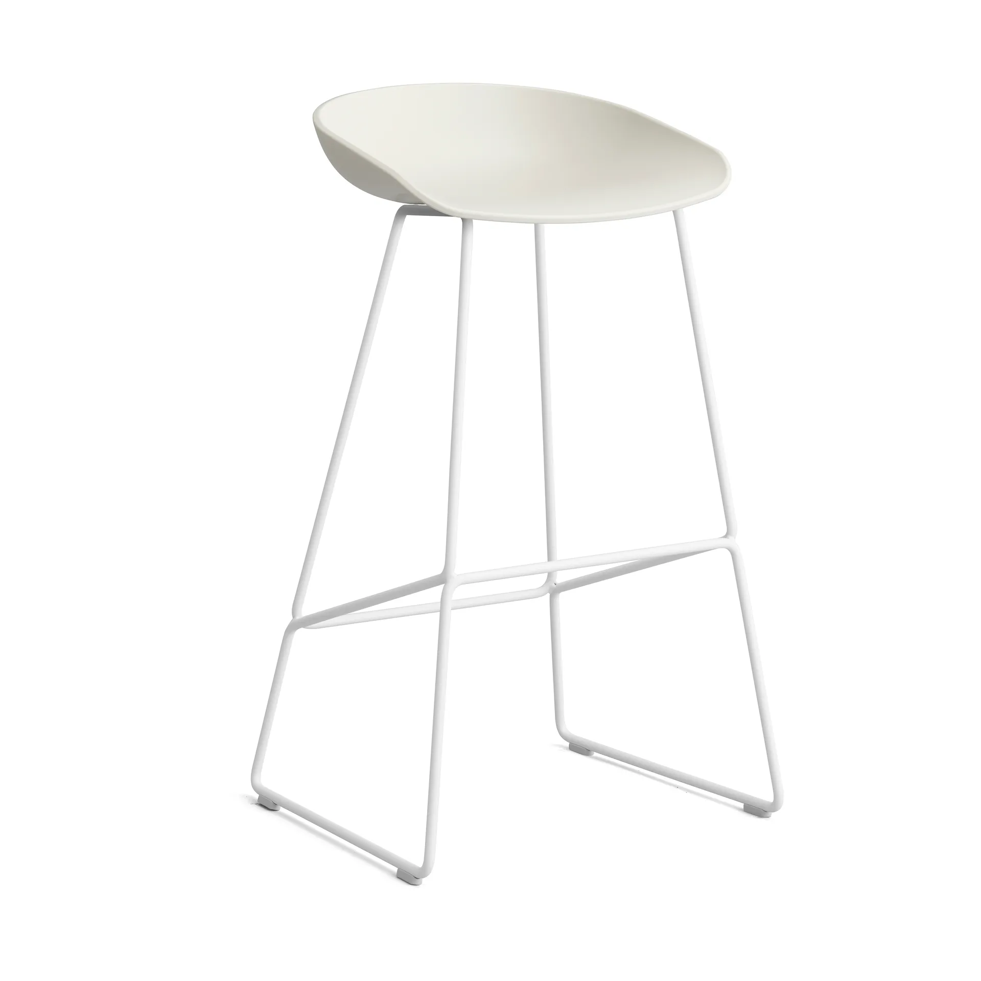 About a Stool 38 High barstol 2.0, Melange cream-hvitt stål stativ HAY