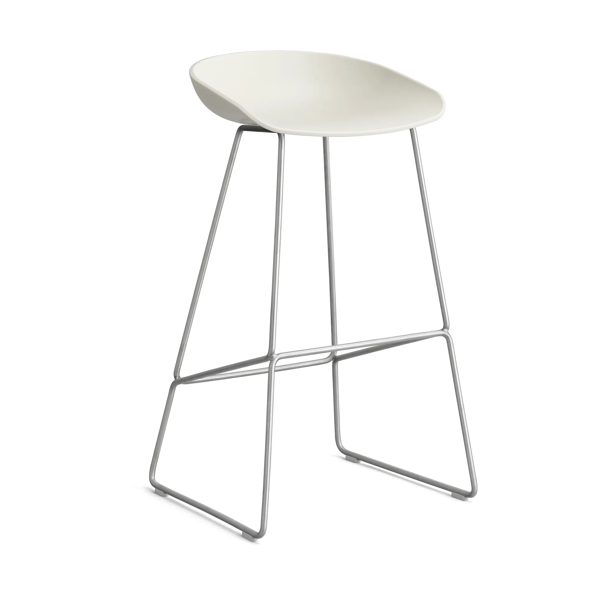 About a Stool 38 High barstol 2.0, Melange cream-rostfritt stål stativ HAY