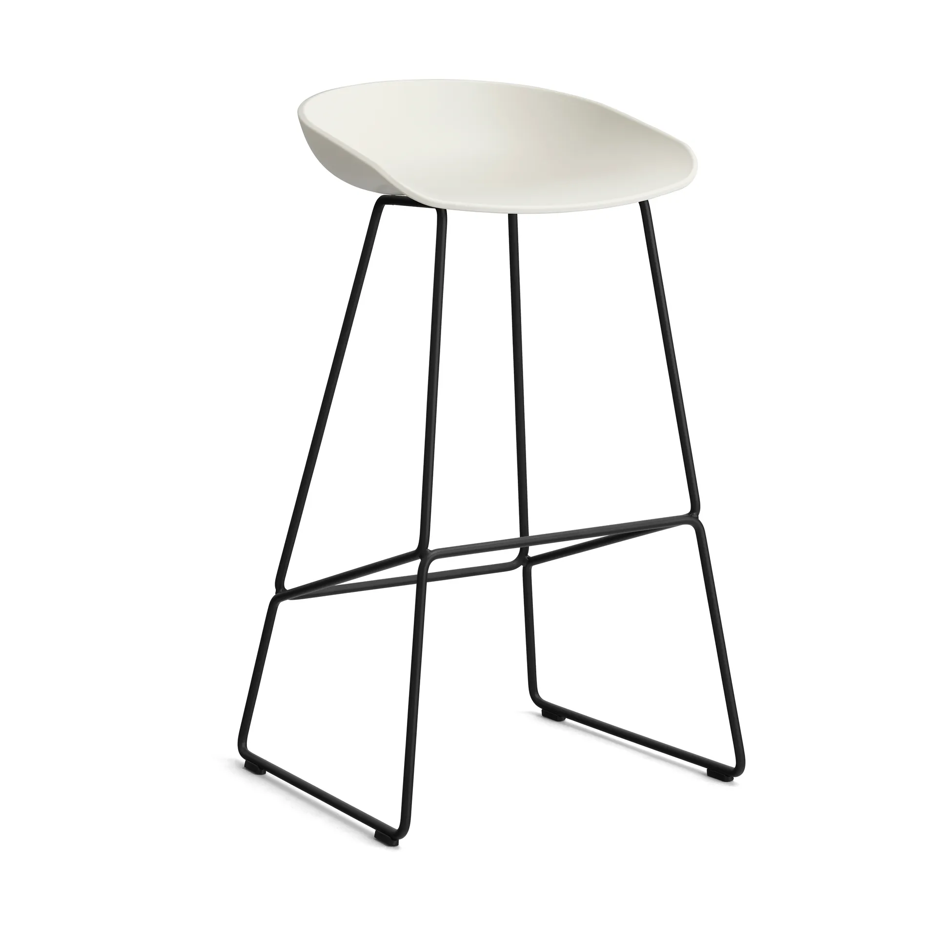About a Stool 38 High barstol 2.0, Melange cream-svart stål stativ HAY