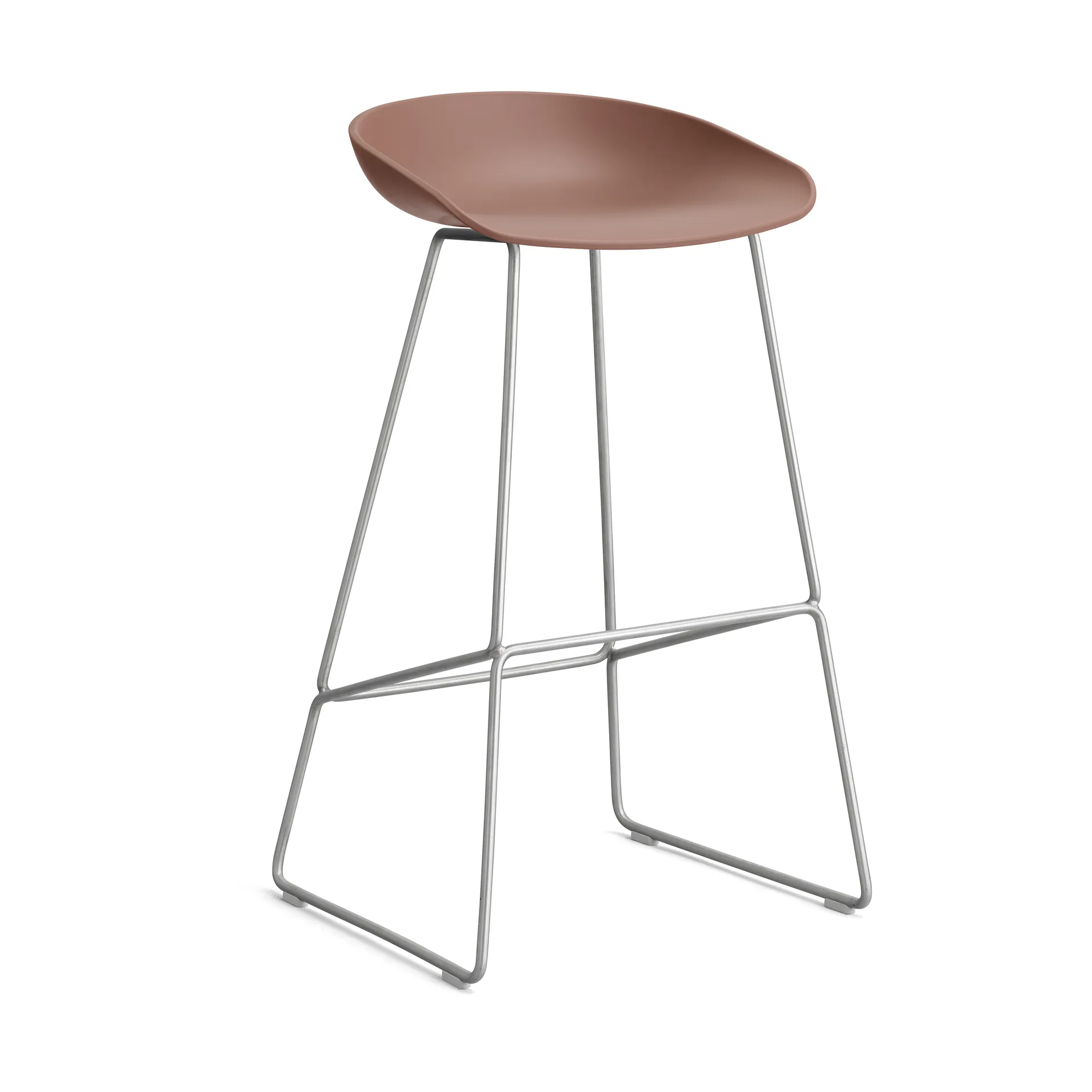 About a Stool 38 High barstol 2.0, Soft brick-rostfritt stål stativ HAY