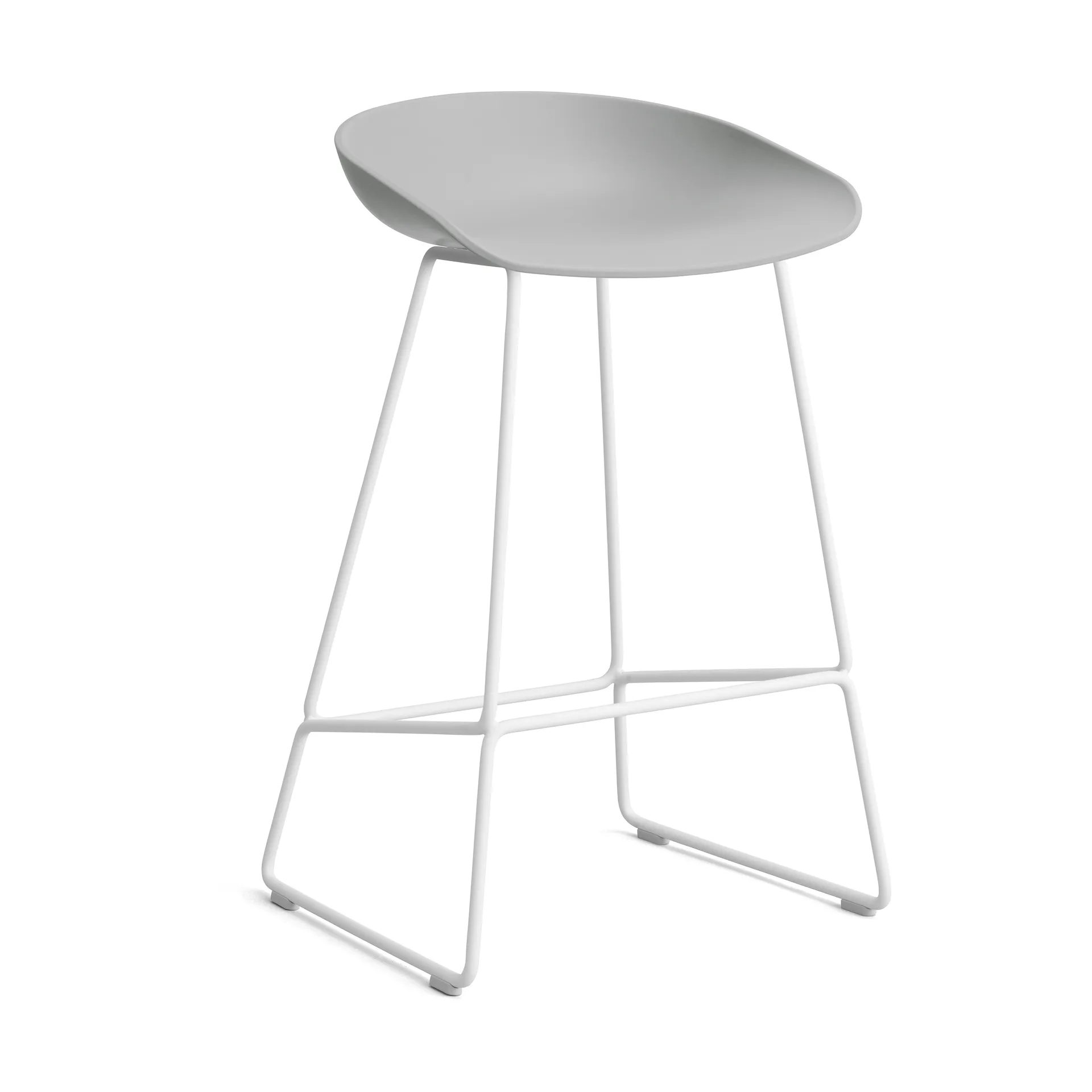 About a Stool 38 Low barstol 2.0, Concrete grey-hvitt stål stativ HAY