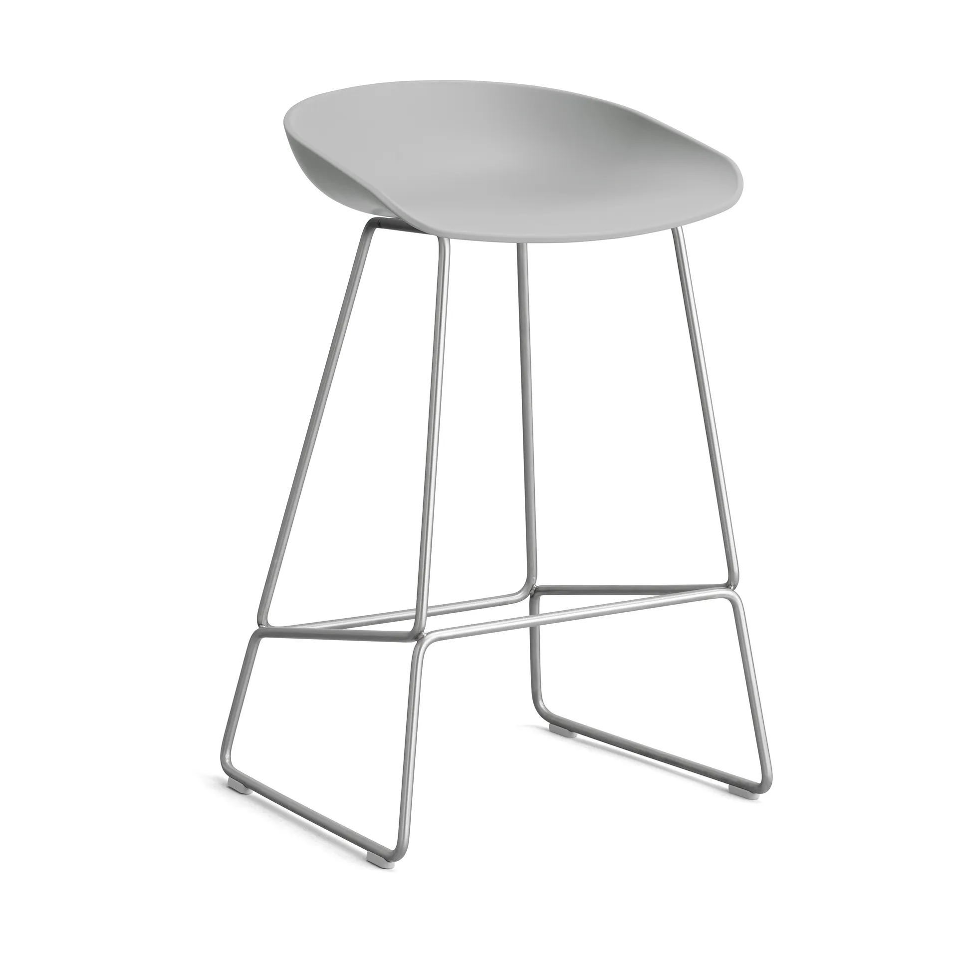 About a Stool 38 Low barstol 2.0, Concrete grey-rostfritt stål stativ HAY