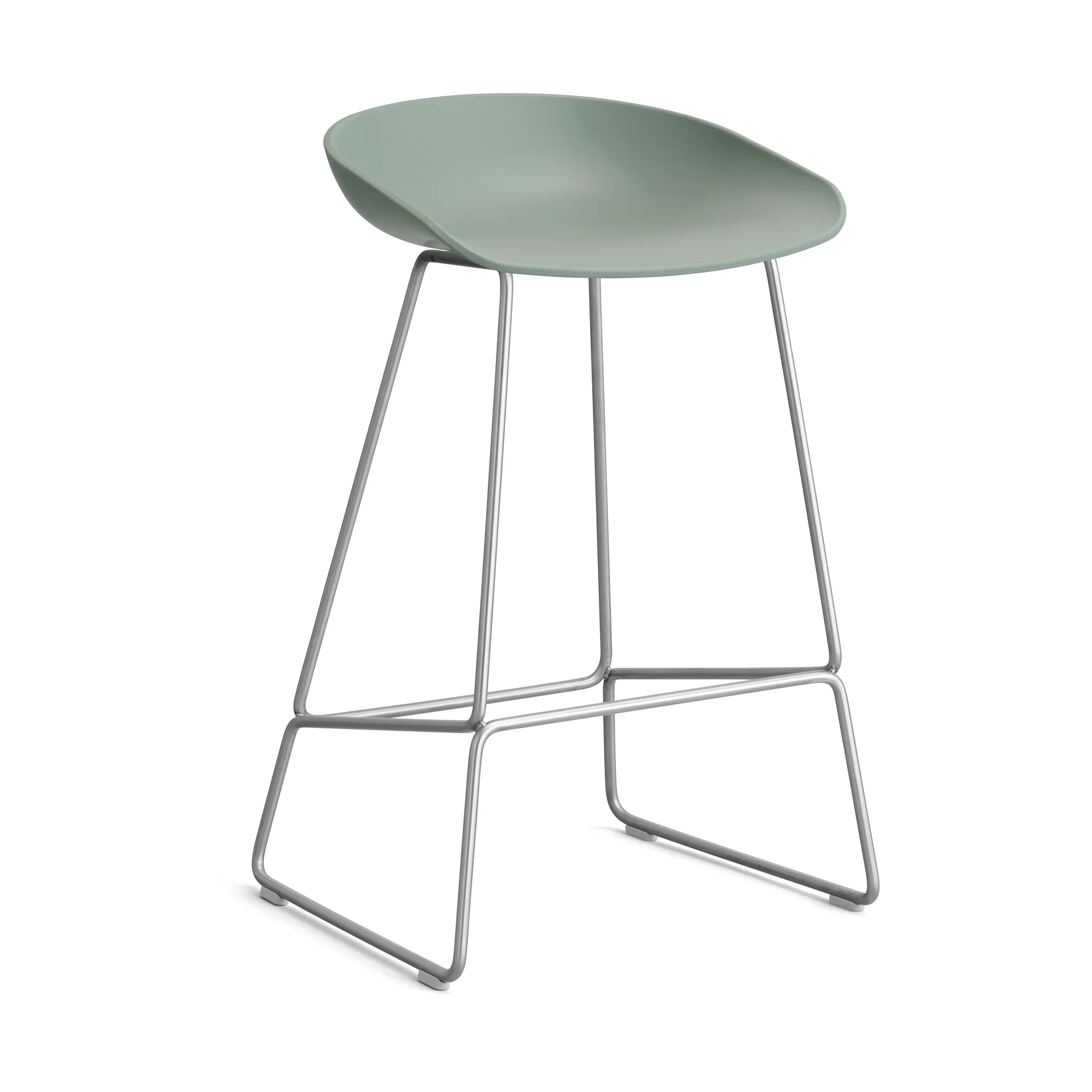 About a Stool 38 Low barstol 2.0, Fall green-rostfritt stål stativ HAY