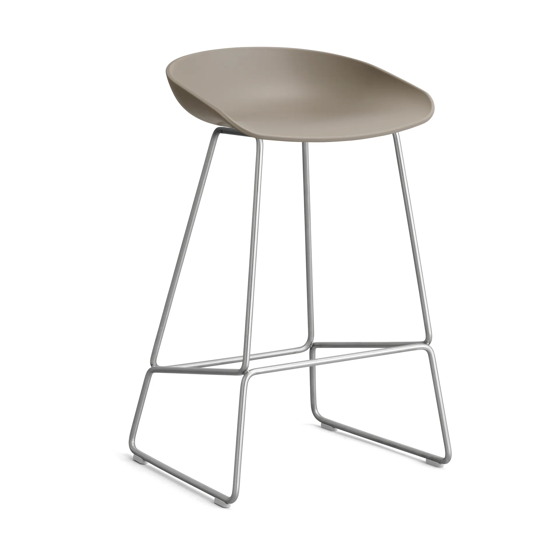 About a Stool 38 Low barstol 2.0, Khaki-rustfritt stålfot HAY