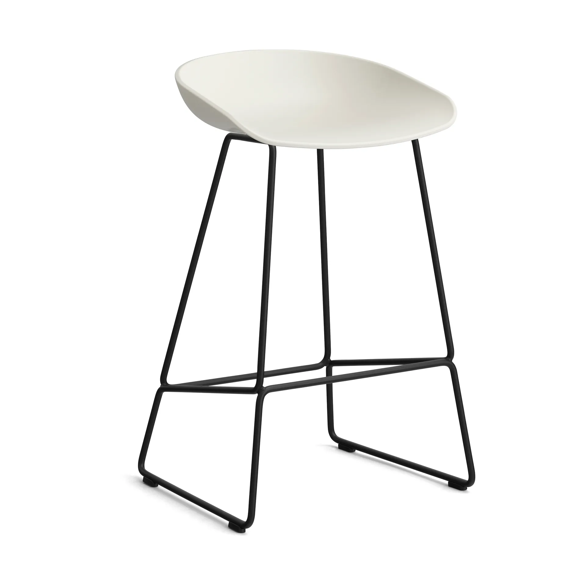 About a Stool 38 Low barstol 2.0, Melange cream-svart stål stativ HAY