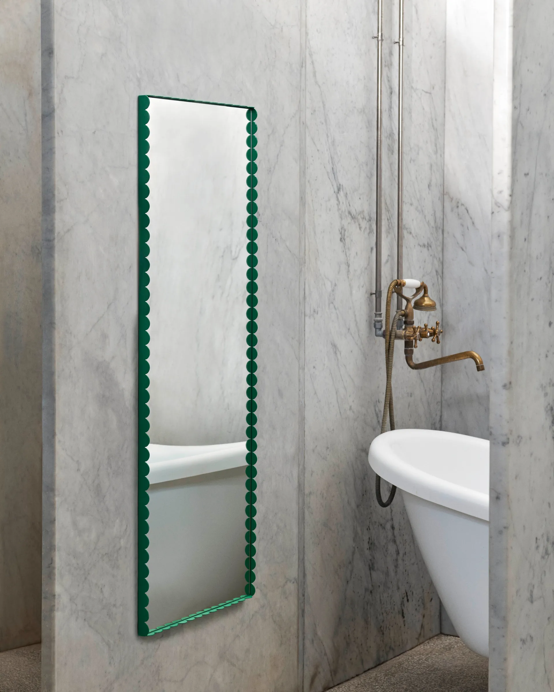 Arcs Mirror Rectangle M speil 50 x 133,5 cm, Green HAY