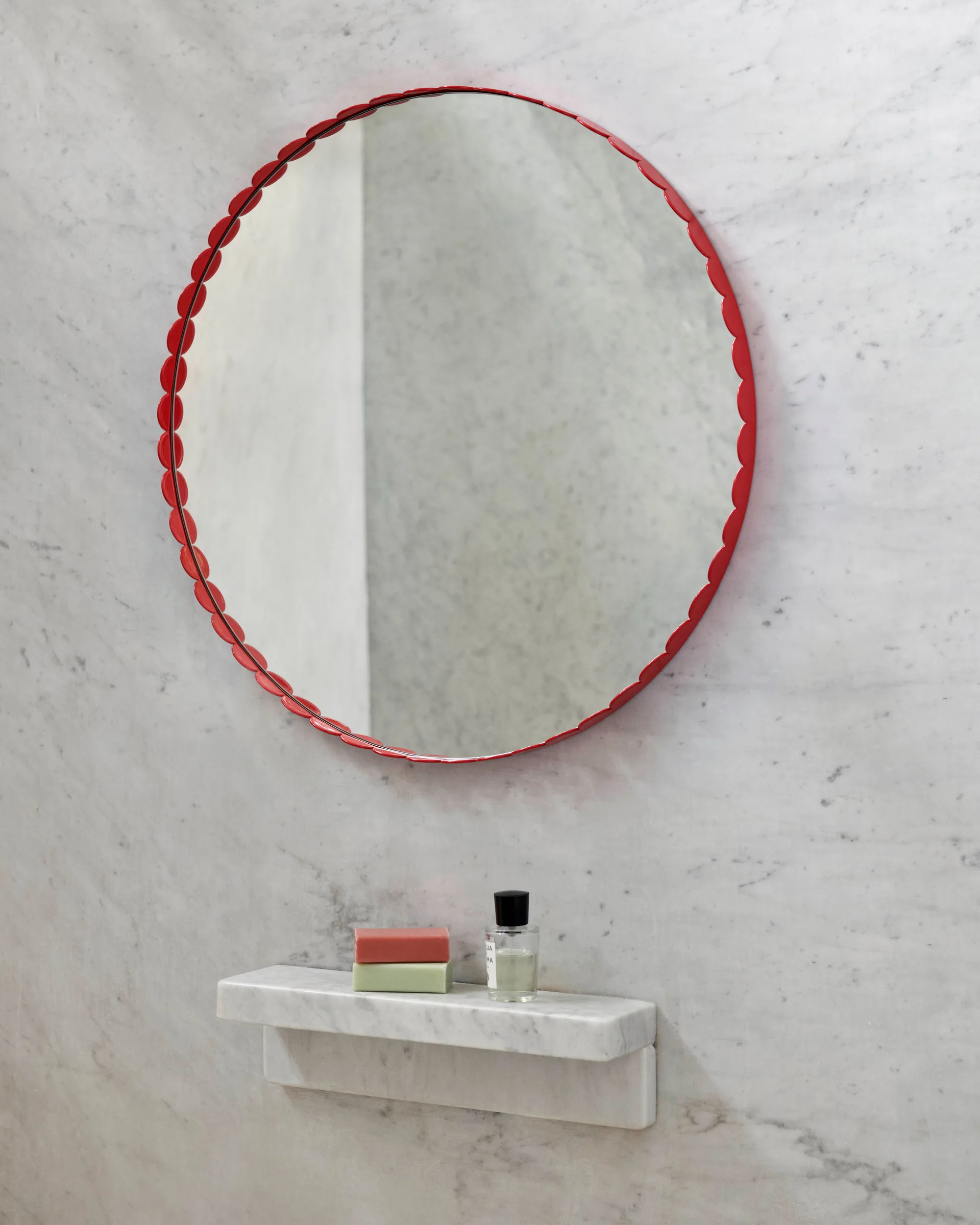 Arcs Mirror speil Ø60 cm, Red HAY