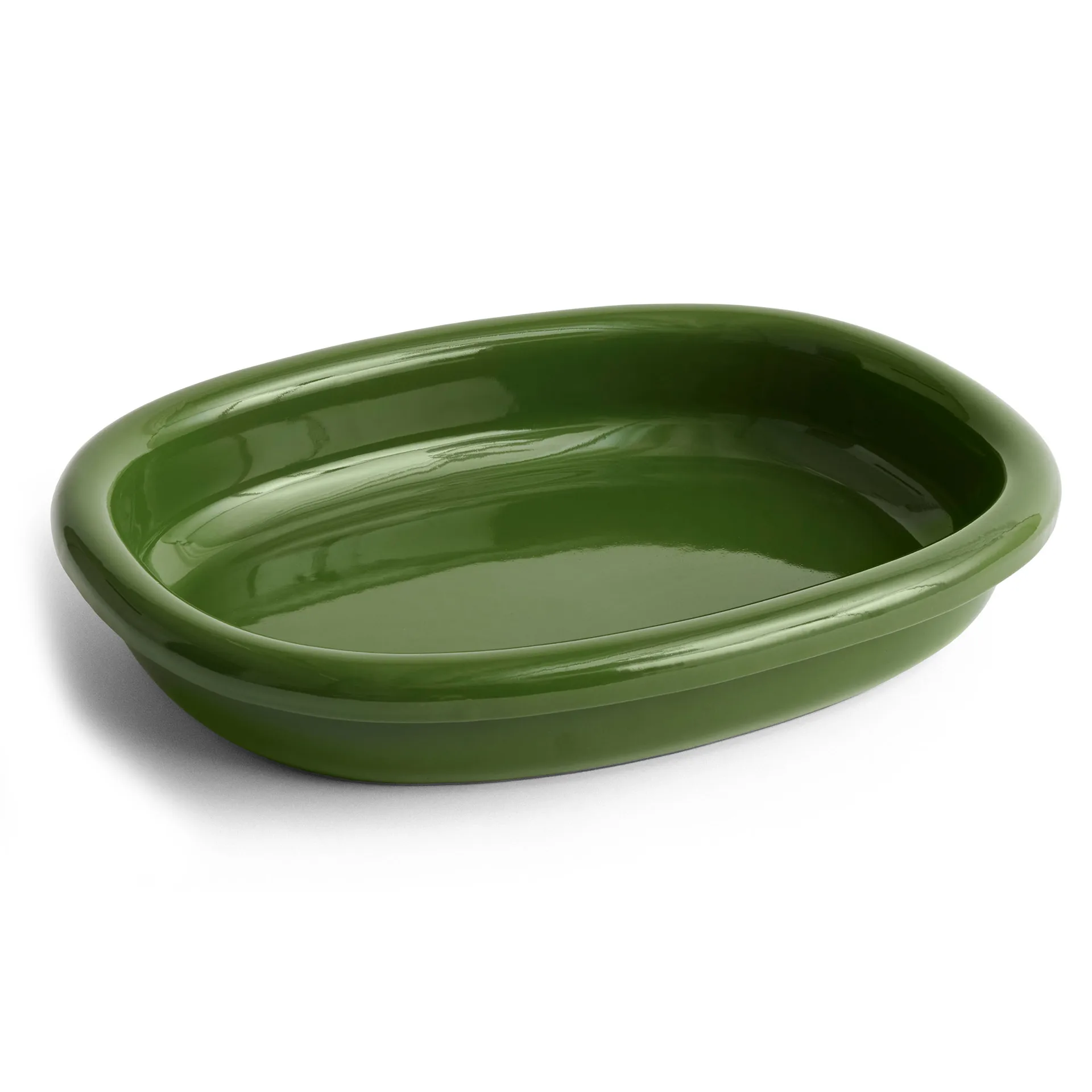 Barro ovalt serveringsfat, Green, large 27x36 cm HAY