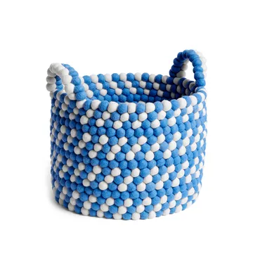 Bead kurv med håndtak - blue dash, large - HAY