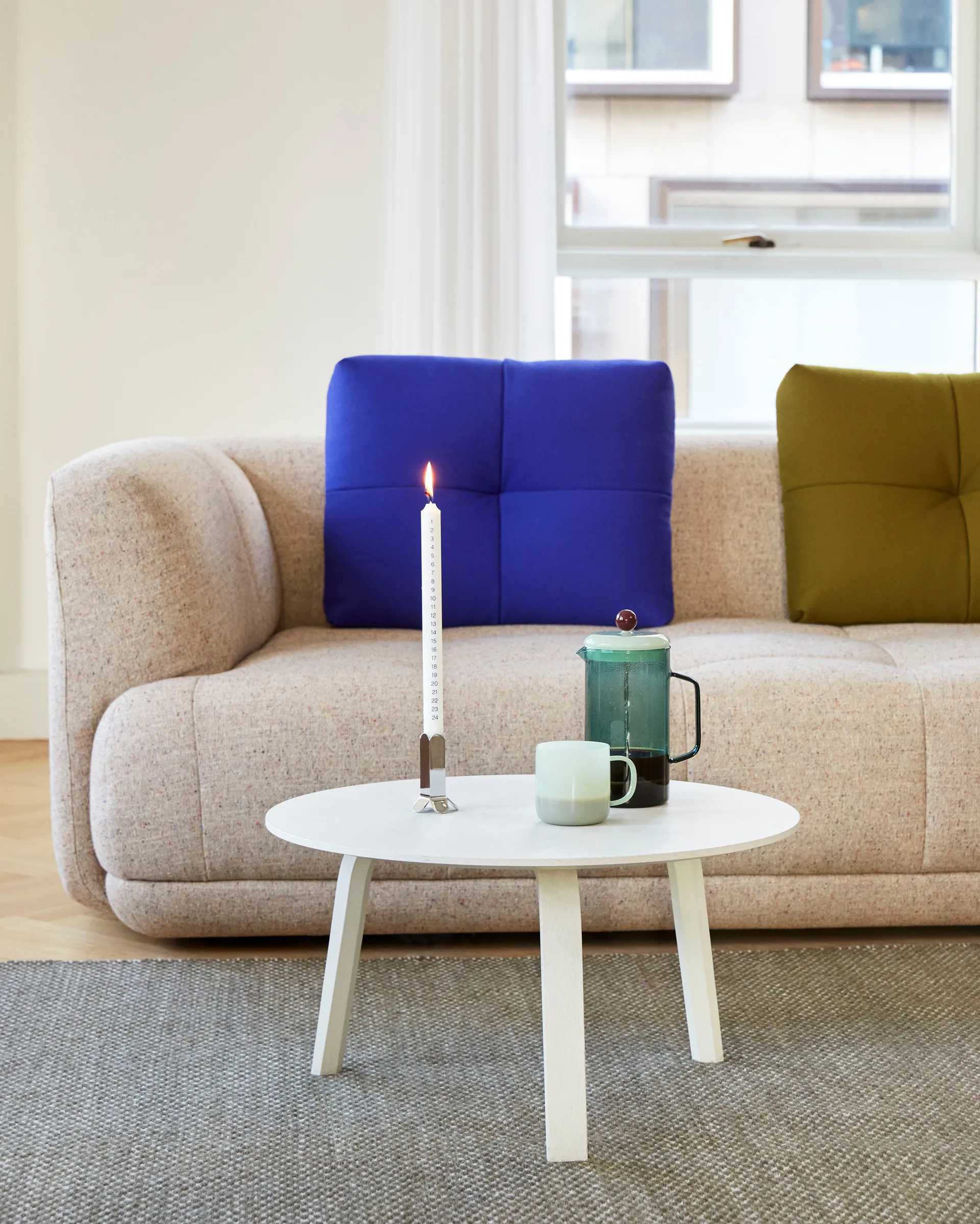 Bella sofabord, White oak, Ø60x32 cm HAY