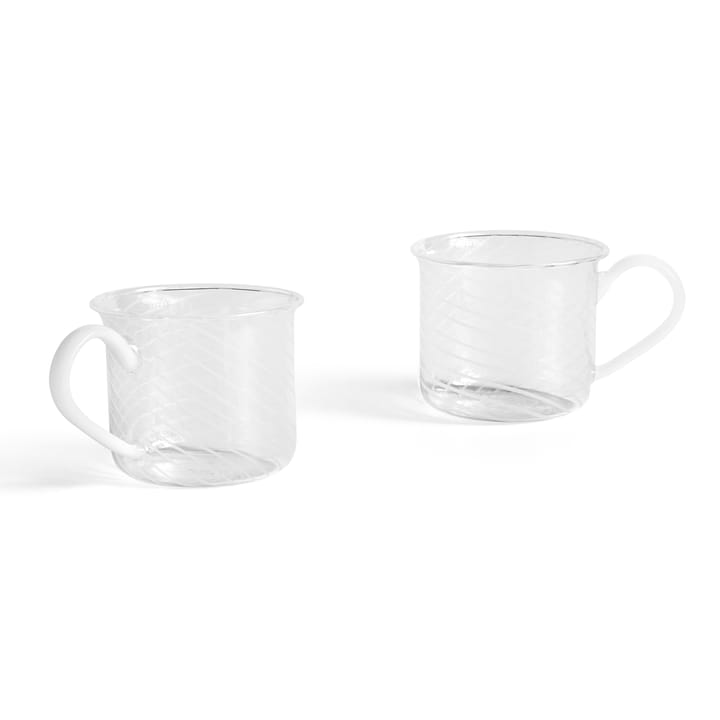 Borosilicate kopp 2-stk., White swirl HAY