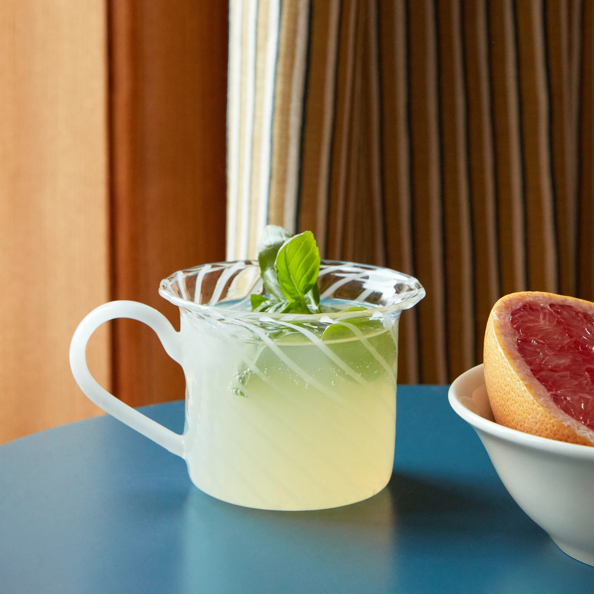 Borosilicate kopp 2-stk., White swirl HAY