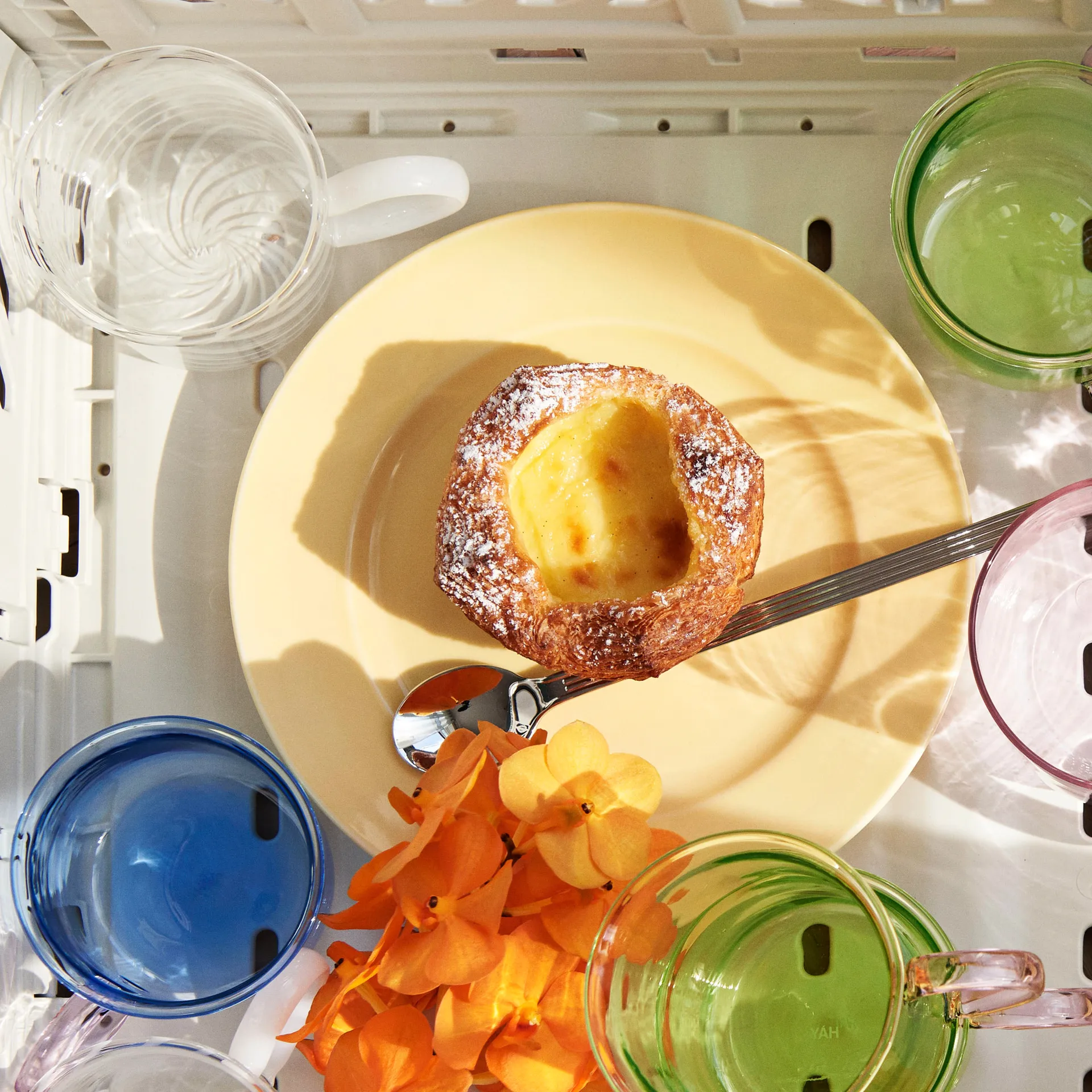 Borosilicate kopp 2-stk., White swirl HAY