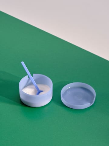 Borosilicate skål med lokk og skje - Jade light blue - HAY