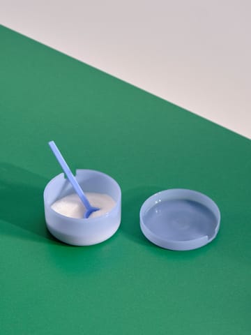 Borosilicate skål med lokk og skje - Jade light blue - HAY