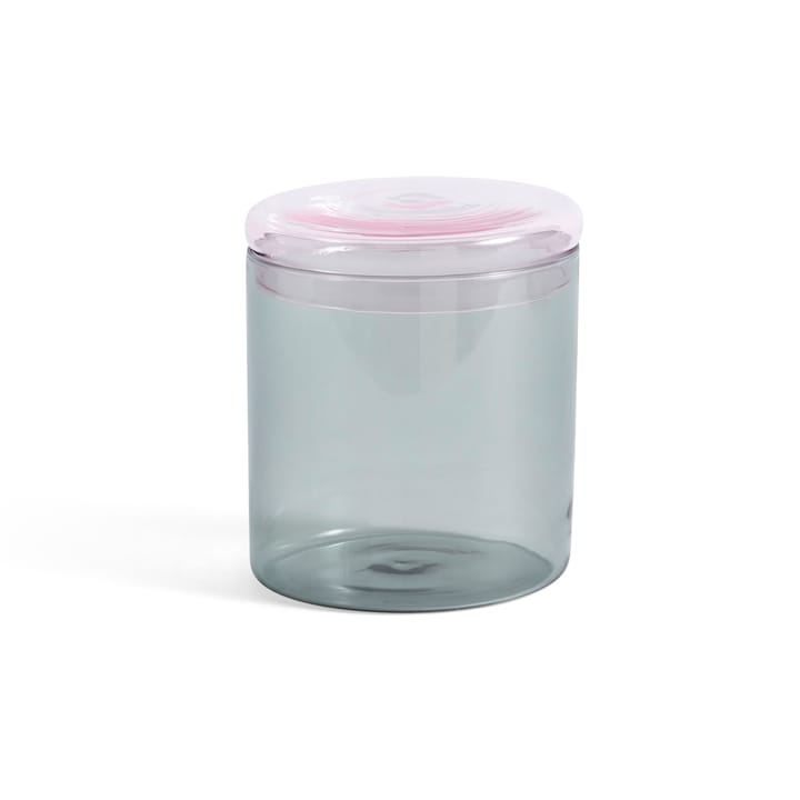 Borosilikat oppbevaringsboks glass L 1 liter, Grå HAY