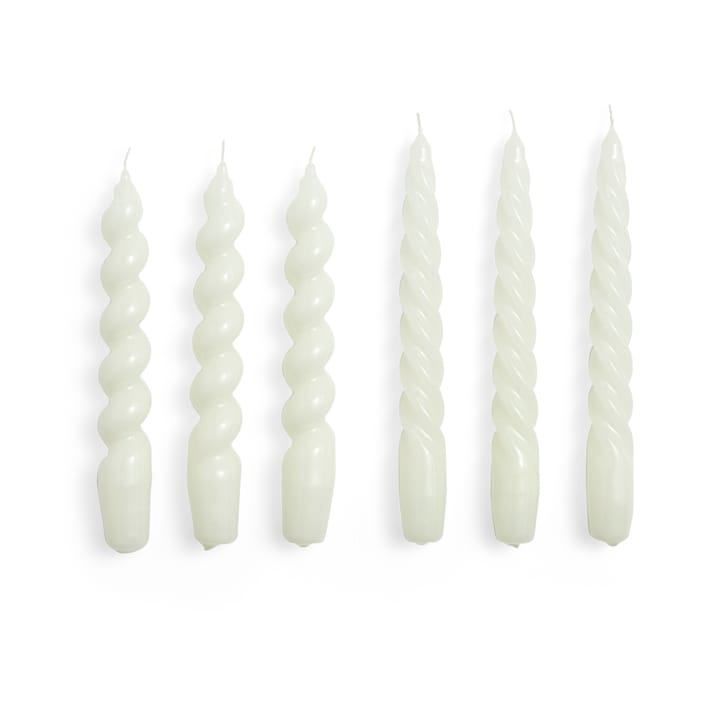 Candle Small Twist/Spiral lys miks 6-pakning - Off-white - HAY