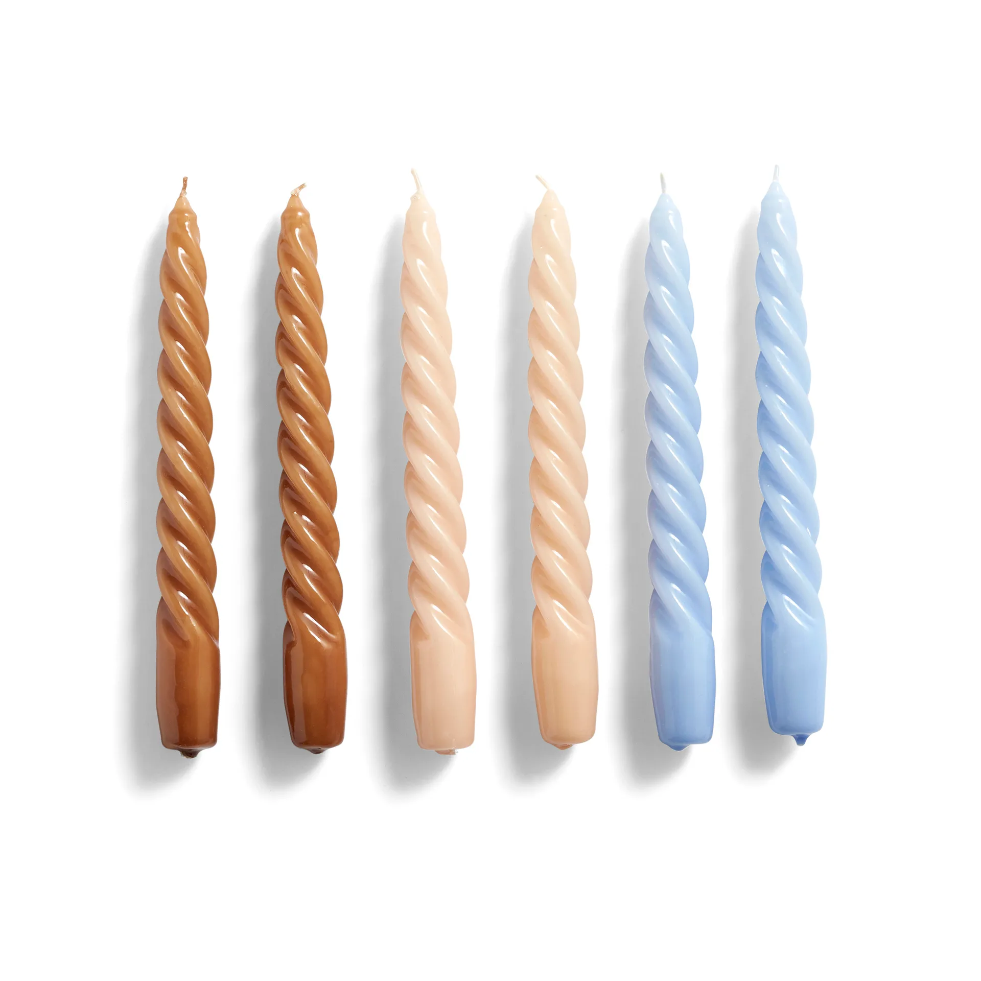 Candle Twist lys6-stk., Caramel-peach-lavender HAY