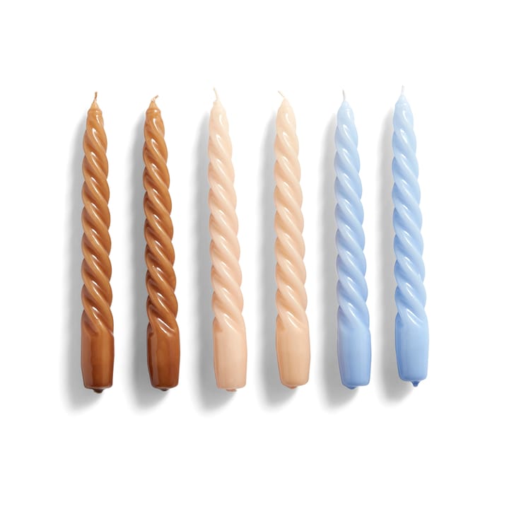 Candle Twist lys6-stk. - Caramel-peach-lavender - HAY