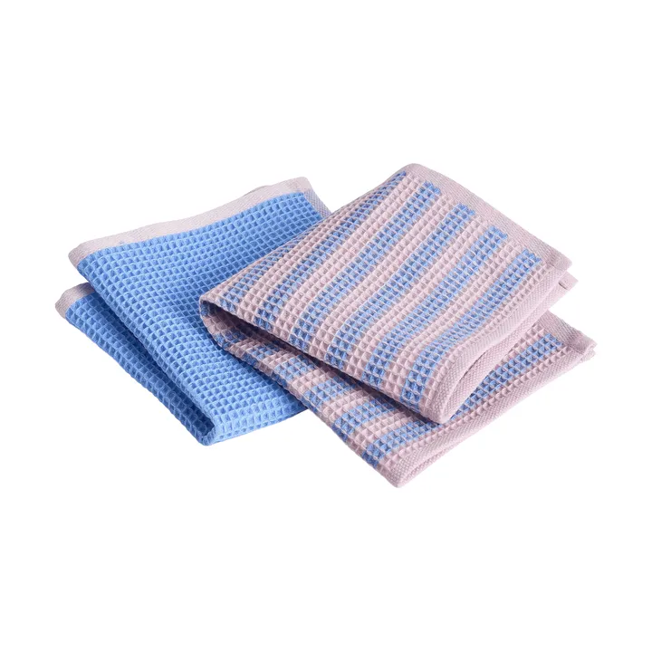Canteen oppvaskklut 31 × 31 cm 2‑pakning - Sky blue-pink mix - HAY