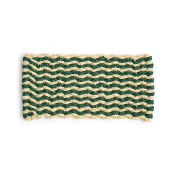 Coco Stripe Wave dørmatte - Dark green-white - HAY