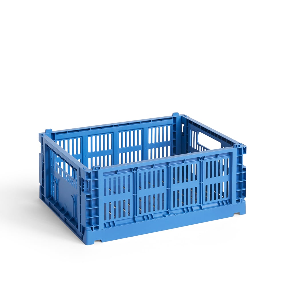 HAY Colour Crate M 26,5 x 34,5 cm Electric blue | Skandinavisk Design | Oppbevaringskurver | Blå