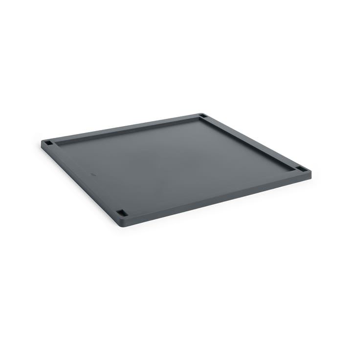 Colour Crate Square lokk plast large - Charcoal - HAY