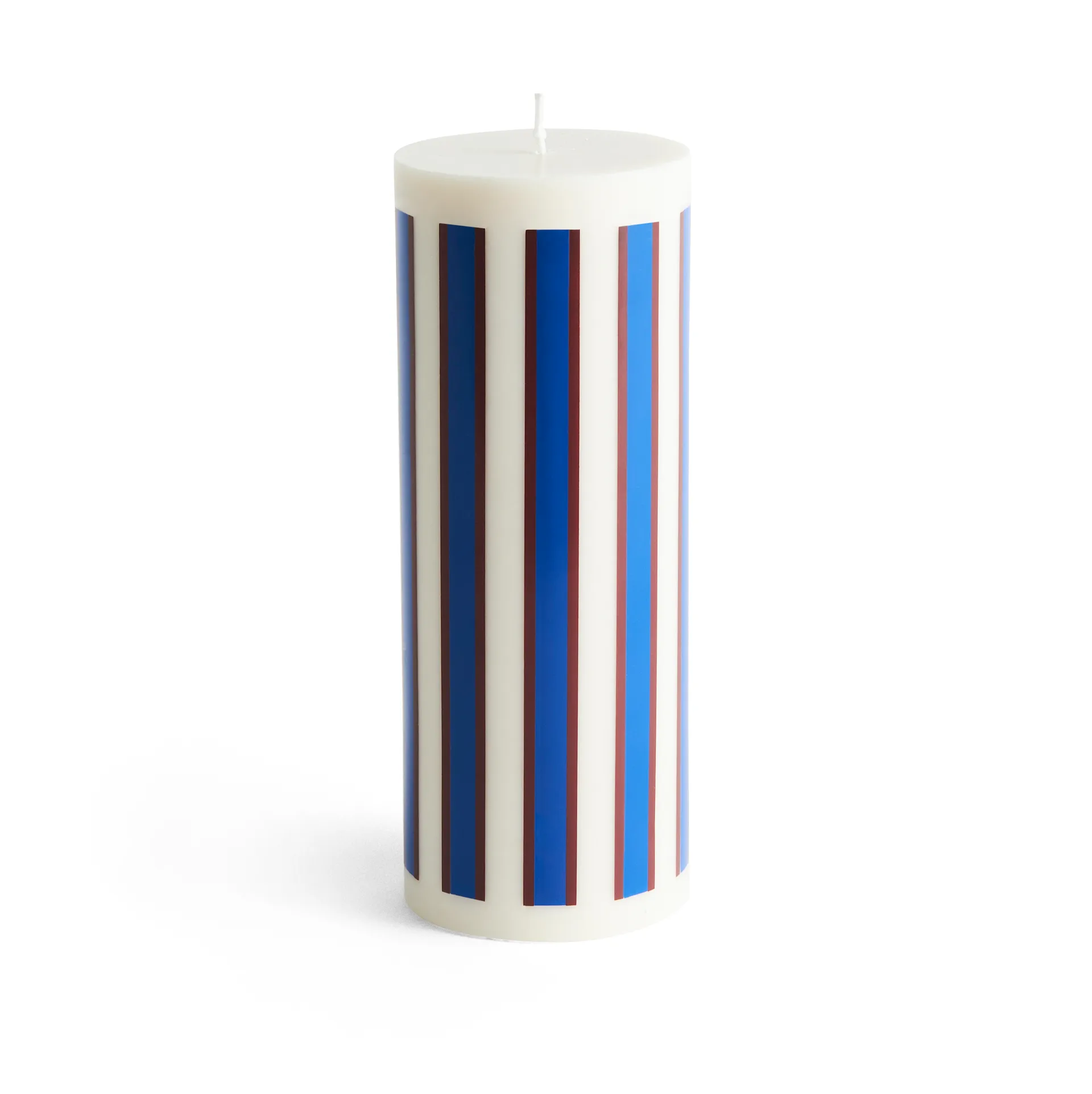 Column Candle blokklys large 25 cm, Off white-brown-blue HAY